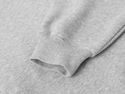 500 GSM BOXY CROPPED 'FLOWER GRAY' HOODIE