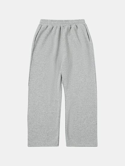 500 GSM LOOSE FIT WIDE LEG 'FLOWER GRAY' SWEATPANTS