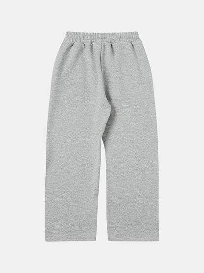 500 GSM LOOSE FIT WIDE LEG 'FLOWER GRAY' SWEATPANTS